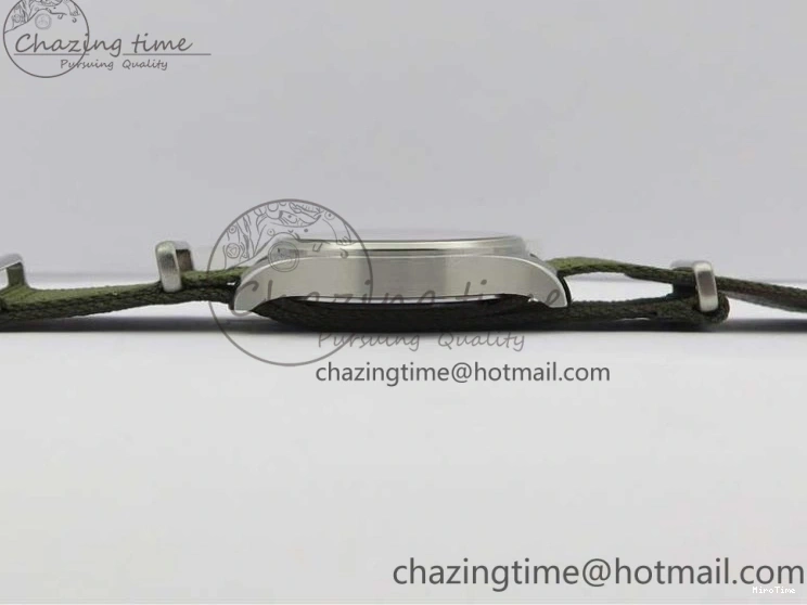 MIROTIME 0325 Fashionable Pilot IW326801 SS MK 1:1 Best Edition Black Dial on Green Nylon Strap MIYOTA 7122